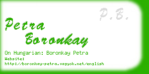 petra boronkay business card